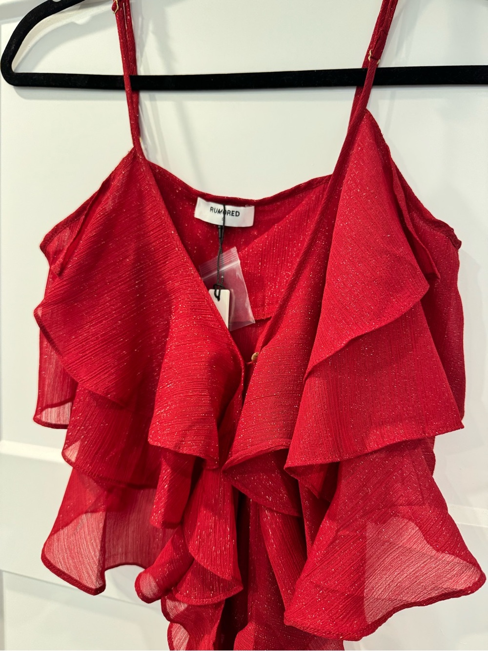NWT - Rumored Red Ruffle Cami - Picture 4 of 6